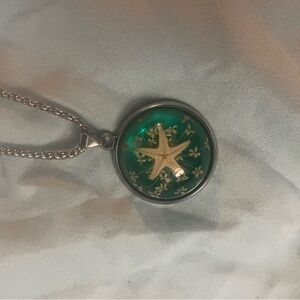 Green Starfish Pendant Necklace